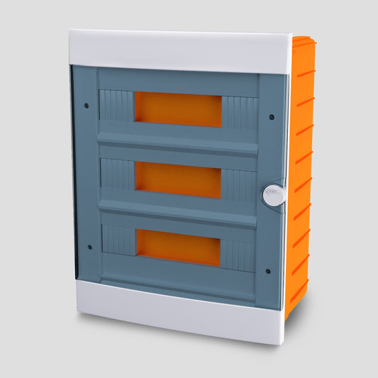 ARS Modular switchboard 36 MOD (36 fuses), plastic flush-mounted switch cabinet, transparent door IP40, 347415
