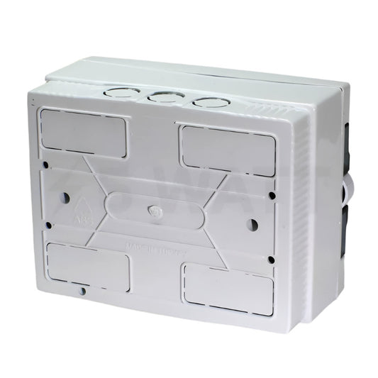 ARS Modular switchboard 9 MOD (9 fuses), surface-mounted switch cabinet, plastic, transparent door IP40, 341214