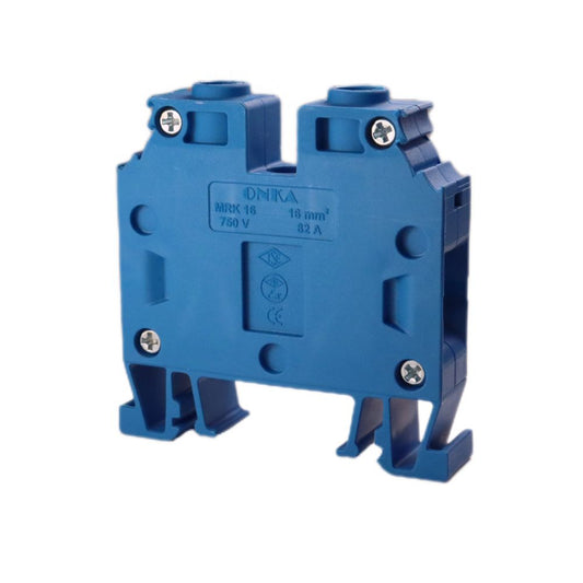 ONKA 16mm2 Screw rail connector terminal block DIN rail terminal 2-wire blue, 1010055