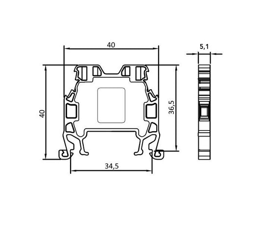 ONKA 1.5mm2 Screw rail connector terminal block DIN rail terminal 2-wire grey, 1010002