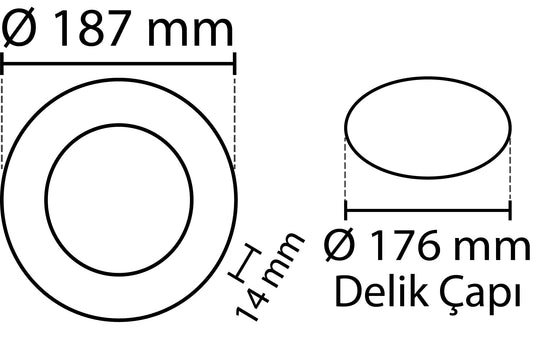 2 pcs SLIM LED panel cold white /6500K 15W / 1350Lm round recessed round (power supply included) 6500K YL10-1500