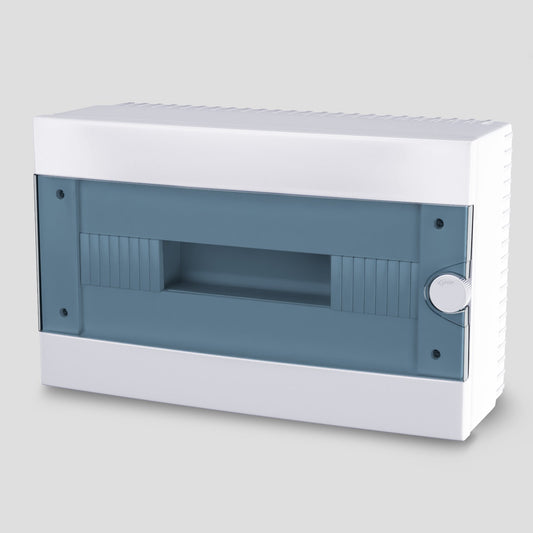 ARS Modular switchboard 16 MOD (16 fuses), surface-mounted switch cabinet, plastic, transparent door IP40, 346124