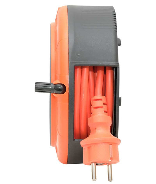 Compact extension cable, with 4 sockets IP20 +USB + thermal fuse + child fuse, 5m cable 3x1mm2, French type (pin), PHE-05310-E-USB