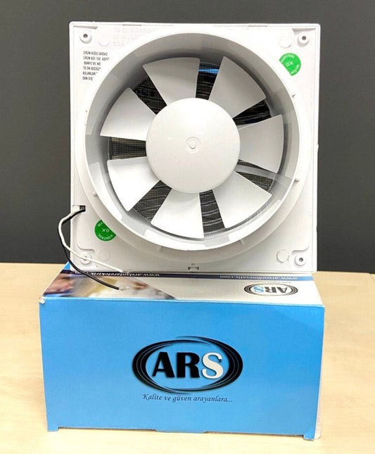 ARS - white wall mounted axial bathroom / WC fan white with grille quiet 200mm, 300 m3/h, 340049