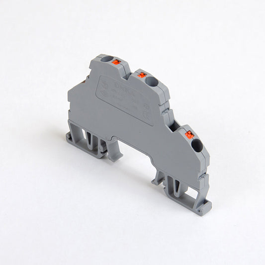 ONKA 2.5mm2, 2 tier spring rail connector terminal block DIN rail terminal block 4-wire grey, 1020379