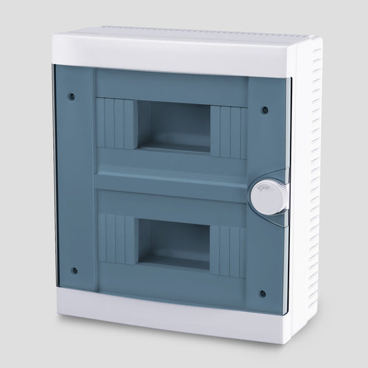 ARS Modular switchboard 16 MOD (16 fuses), surface-mounted switch cabinet, plastic, transparent door IP40, 341205