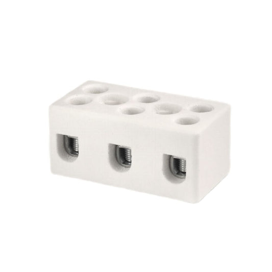 ONKA 4-6mm2 / 3-Coil Steatit / Ceramic / Porcelain Connector - PORCELAIN TERMINAL BLOCK, 1070005