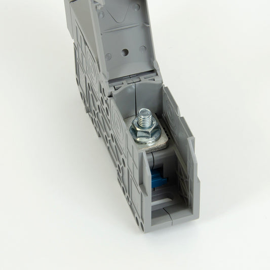 ONKA 95mm2 M8 Screw rail connector terminal block DIN rail terminal with protective cover, grey, 1030059