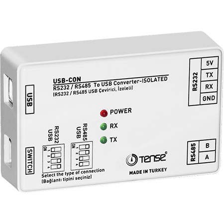 Modbus interface converter RS485 to RS232 to PC via USB
