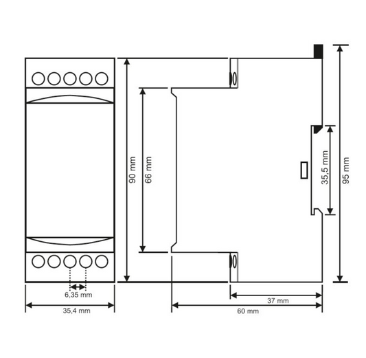 DIN rail thermostat temperature controller ON - OFF - temperature switches