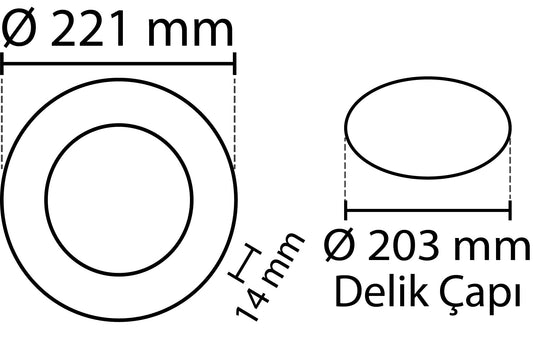 2 pcs - SLIM LED panel black frame cold white /6500K 18W / 1620Lm round recessed round (power supply included) 6500K YL10-1800-S