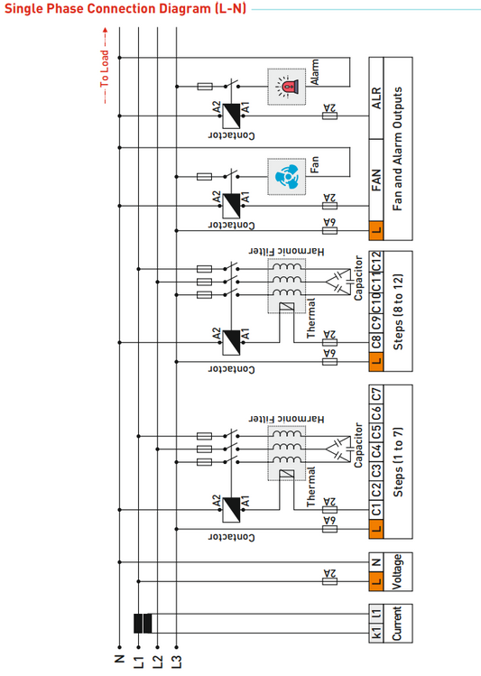 12 level reactive power controller with LED screen