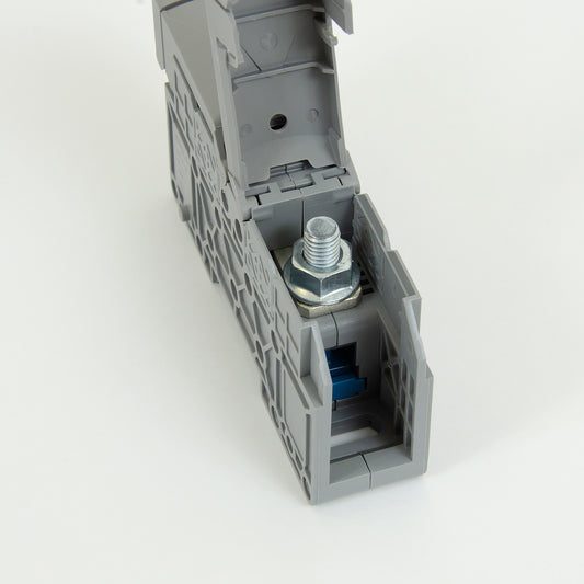 ONKA 50mm2 M8 Screw rail connector terminal block DIN rail terminal with protective cover, grey, 1030031