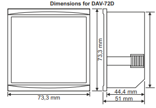 DAV-72D panel mount digital ammeter and voltmeter for AC 100 amps, 150V