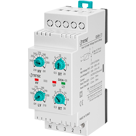 Monitoring/protection three-phase relay for overvoltage, undervoltage control