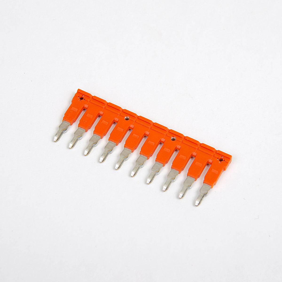 ONKA 4/10 Plug-in 10-way ridge bridge, inslithe, uilíoch (do bloic téarma 4mm2 earra agus scriú), 1060114