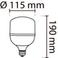 NOAS 40W (300W) LED bulb TORCH type, Warm white / 3200K, 3600 Lm, YL95-4002