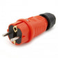 Orange rubber plug IP54, for cable, double ground, 2P+Z, REF-O , 16 amps 250 volts, manufacturer Bylion