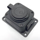 Dubh "rubber" socket suiteáilte ar dhromchla 250V, 16A, IP44, SCHUKO 2P+Z, 1KMP-F, Bylion