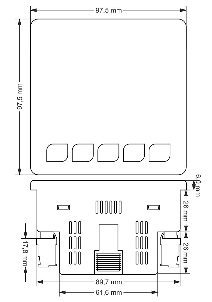 Digital panel multimeter for currents, voltages, frequencies, power, RS485