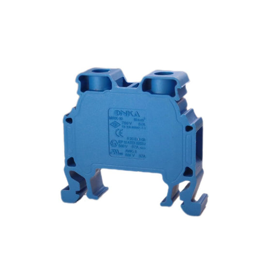 ONKA 10mm2 Screw rail connector terminal block DIN rail terminal 2-wire blue, 1010045
