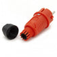Orange rubber plug IP54, for cable, double ground, 2P+Z, REF-O , 16 amps 250 volts, manufacturer Bylion