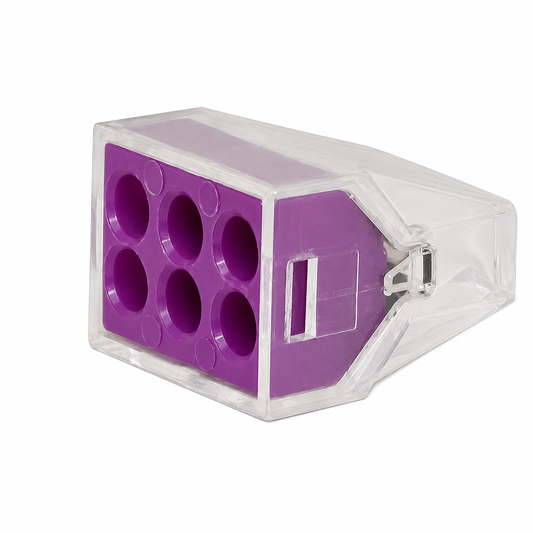 Transparent wire connector Push-in 6x2,5 mm²