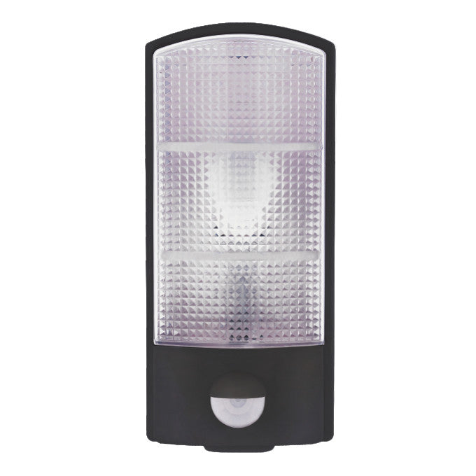 Wall mounted LED luminaire black 12W white with PIR motion sensor