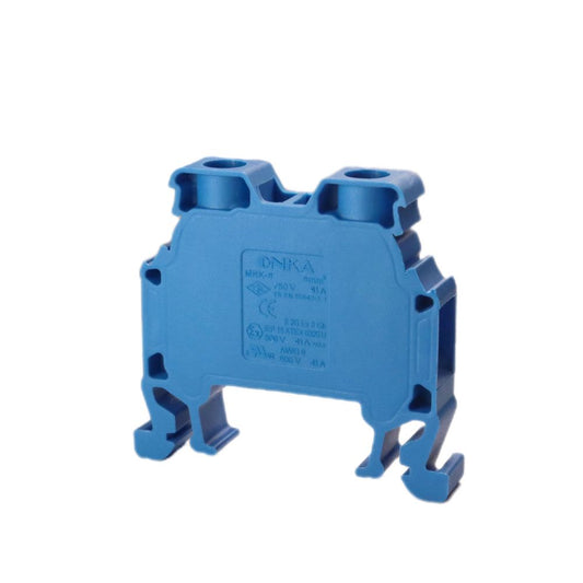 ONKA 6mm2 Screw rail connector terminal block DIN rail terminal 2-wire blue, 1010035