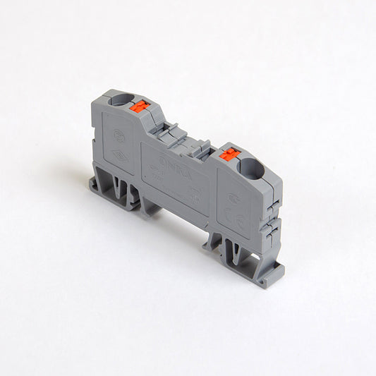 ONKA 6mm2 spring rail connector terminal strip DIN rail terminal strip 2-wire grey, 1020034