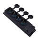 4x socket rubair "rubair" dubh le clúdach hermetic IP44, 250V, 16A, SCHUKO 2P+Z, 4KMP-F, Bylion