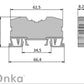 ONKA 6mm2 spring rail connector terminal block DIN rail terminal 2-wire blue, 1020037