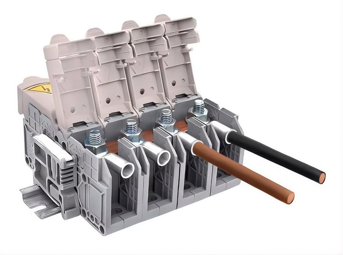 MRK 25 mm² terminal block for rail mounting (with cover)