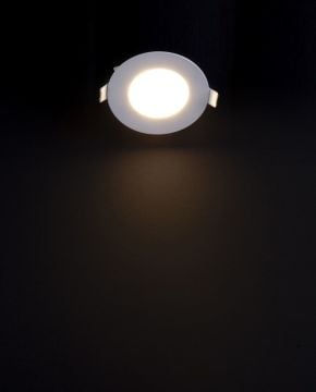 2 pcs - round LED panel 3W / 270Lm white circular recessed (power supply included) 4000K YL10-0307
