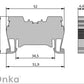ONKA 4mm2 spring rail connector terminal strip DIN rail terminal strip 2-wire grey, 1020024