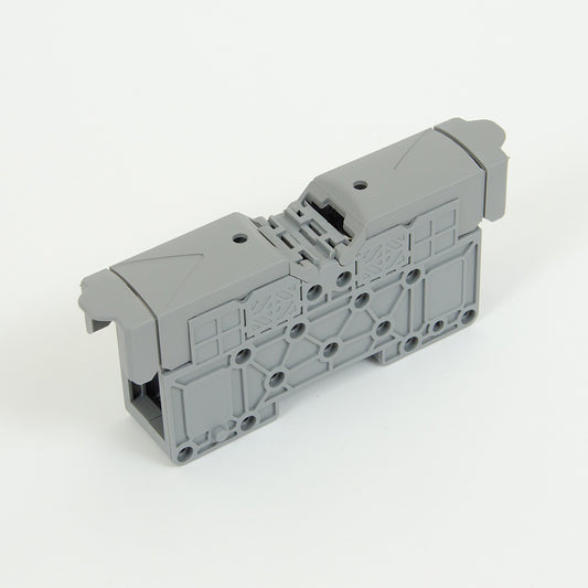 ONKA 50mm2 M8 Screw rail connector terminal block DIN rail terminal with protective cover, grey, 1030031