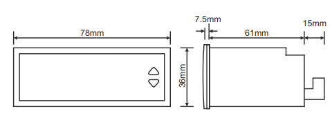 Digital temperature and humidity control relay for panel mounting, ON - OFF