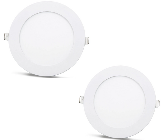 2 pcs - SLIM LED panel white 12W / 180Lm round recessed round (power supply included) 4000K YL10-1207