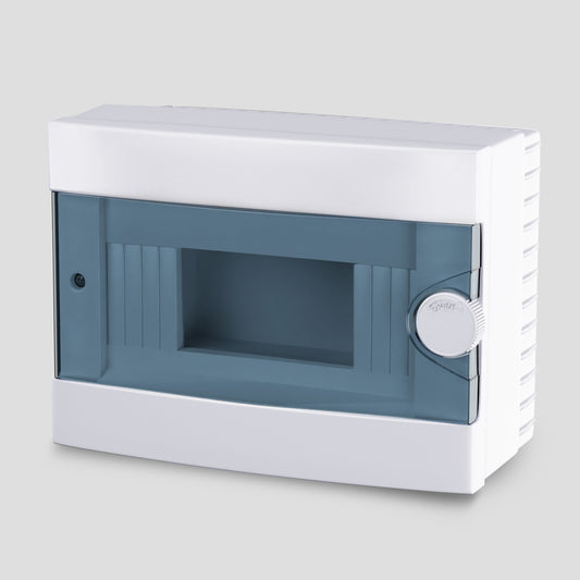 ARS Modular switchboard 9 MOD (9 fuses), surface-mounted switch cabinet, plastic, transparent door IP40, 341214