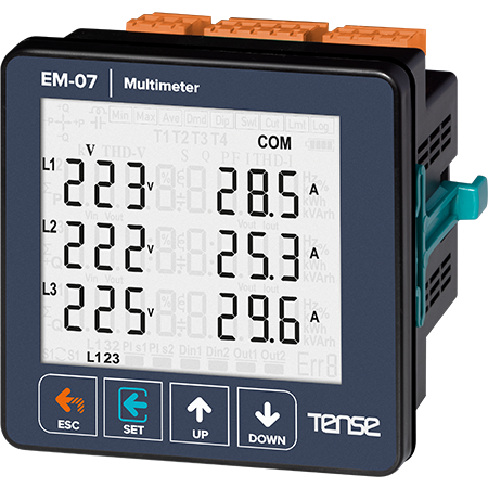 Digital panel multimeter for currents, voltages, frequencies, power, RS485