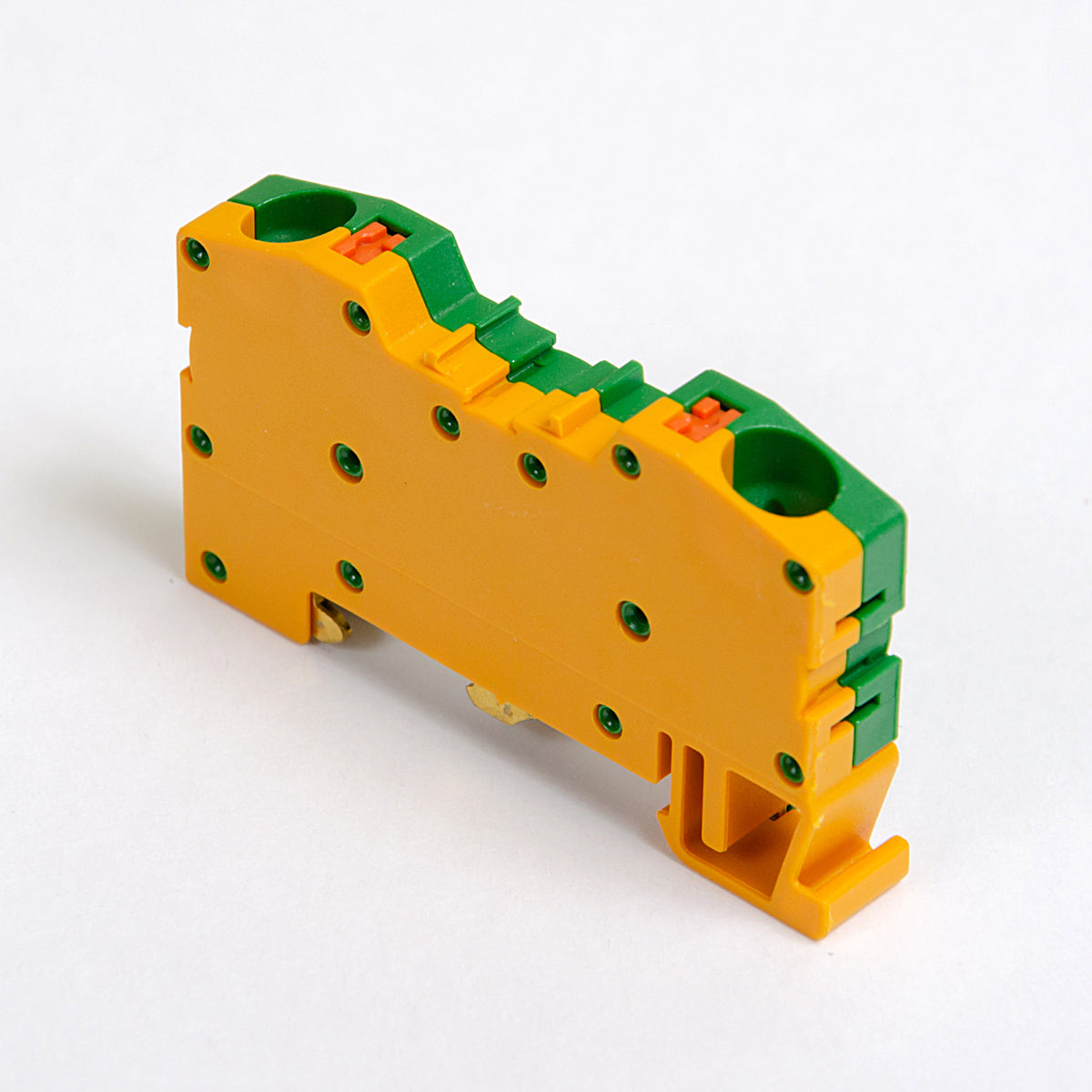 ONKA 10mm2 PE spring rail connector terminal block DIN rail terminal 2-wire liath, 1020300