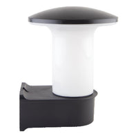 Garden outdoor wall mounted mushroom light, E27 25cm black plastic