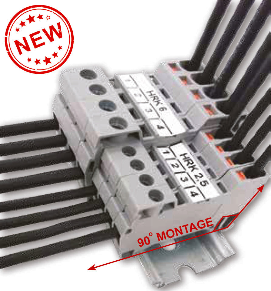 ONKA 2.5mm2 Hybrid Scriú / Spring Rail Terminal Block Terminal Block DIN Rail Terminal Block 2-wire liath, 1040002