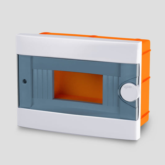 ARS Modular switchboard 9 MOD (9 fuses), plastic flush-mounted switch cabinet, transparent door IP40, 341215