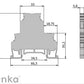 ONKA 2.5mm2, 2 leibhéal Conneoir scriú bloic téarma DIN bloic téarma 4-sreang liath, 1010332