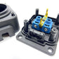 Dubh "rubber" socket suiteáilte ar dhromchla 250V, 16A, IP44, SCHUKO 2P+Z, 1KMP-F, Bylion