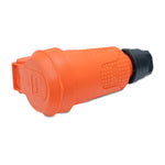 Orange hermetic rubber socket IP54 with flap 2P+Z 16A 250V SCHUKO RDP-O-F Bylion
