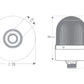 Flashing ø70 NUT.CONN.SIGNAL BEACON LE BUZZ., 40-250V AC/DC., GORM LE 10CM TUBA EXT.