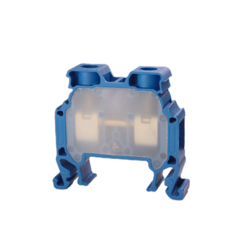 ONKA 10mm2 Conneoir raile scriú bloic téarmaínéil DIN raile 2-thaobh gorm, 1010045