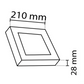 NOAS plafoniera, LED panel 18W / 1620Lm cold white / 6500K ceiling square, YL15-1800